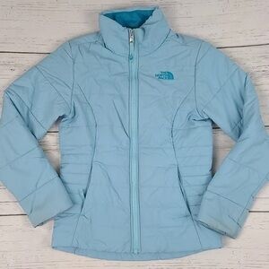 The NorthFace jacket.  Girls Blue size Large 14/16z. Great condition.